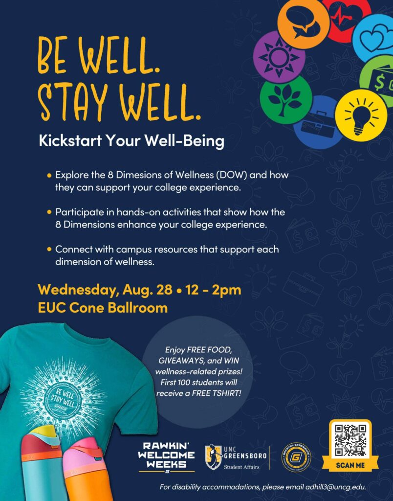 Poster for Be Well Stay Event for Rawkin Weclome Weeks